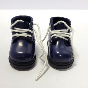 Unbranded Doll Shoes Boots Purple W/ White Laces for 18". In good condition.